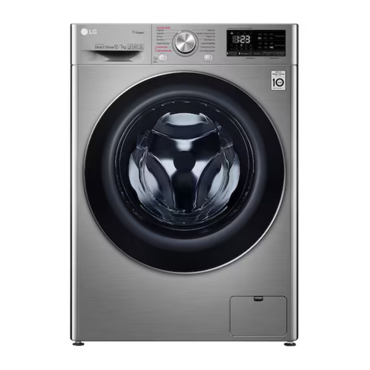 LG Lavadora Secadora Carga Frontal 12 kg/7 kg AI DD ThinQ WD12VVC4S6C.APTPECL Plata Reacondicionado