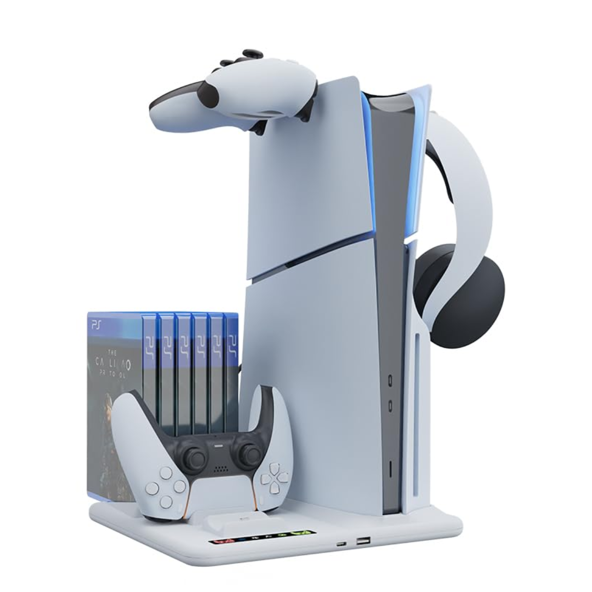 Estación de Carga Vertical para PlayStation 5 con Ventilador Reacondicionada