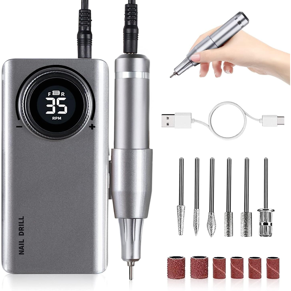 Taladro De Uñas Usb 35000rpm Con Kit Brocas-Gray Reacondicionado