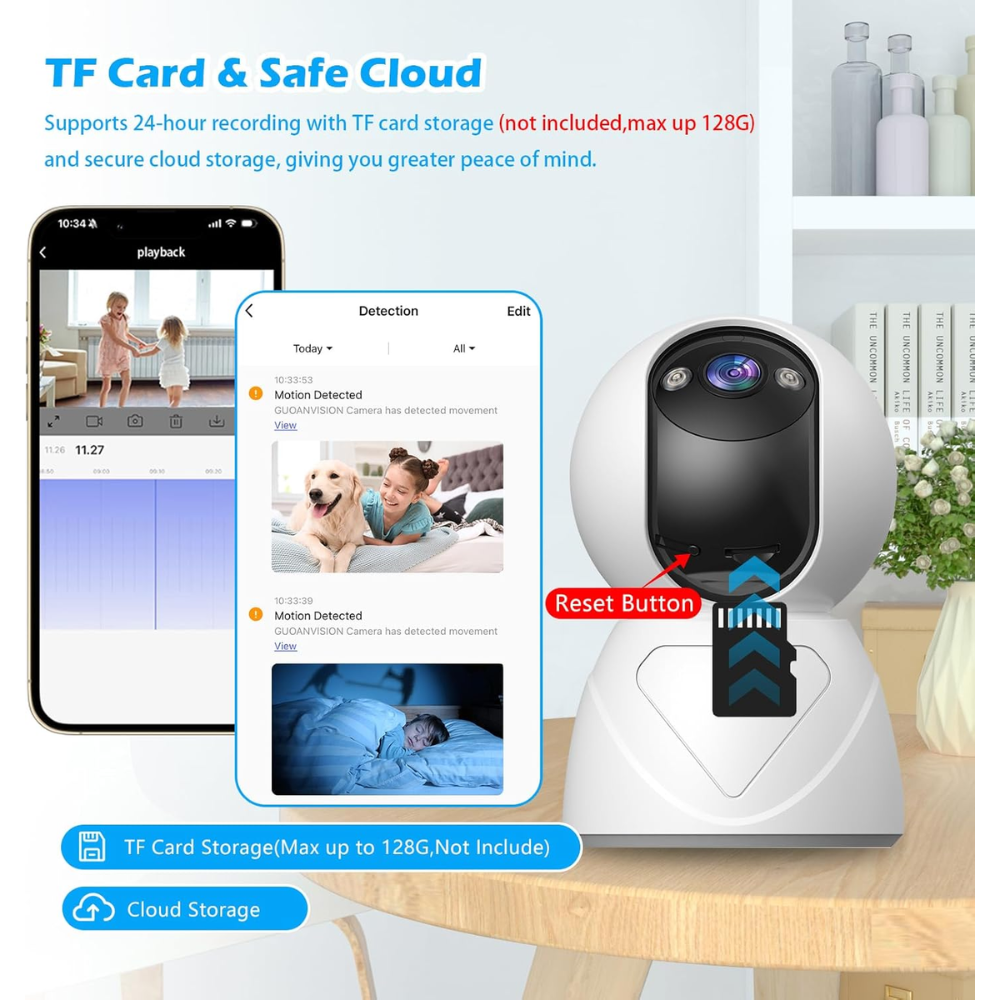 5g Cámara De Seguridad Wifi 3mp 360 Domo Inalámbrica Interior Openbox
