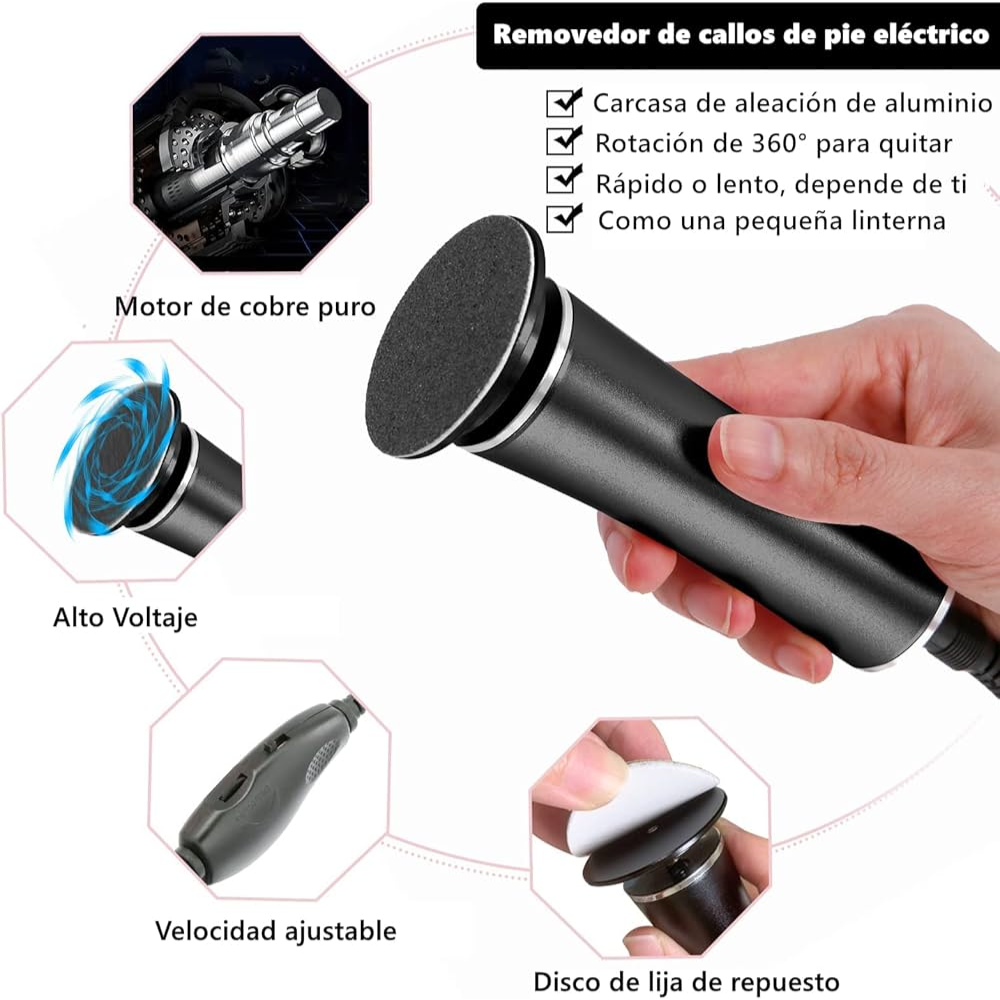 Zy87 Limas Para Pies Eléctricas Removedor De Callos Negro Reacondicionado