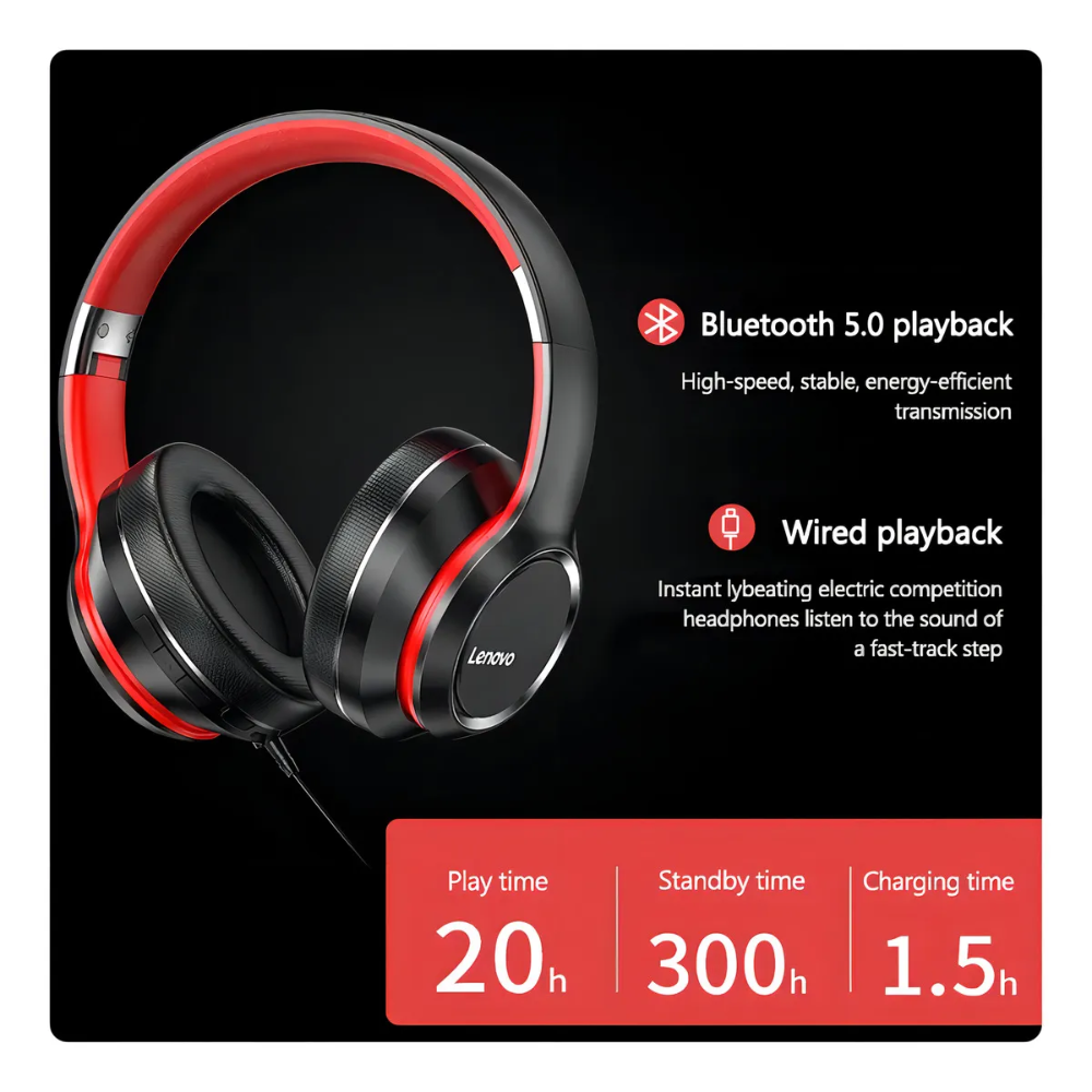 Audífonos Bluetooth Lenovo Hd200 Reacondicionado