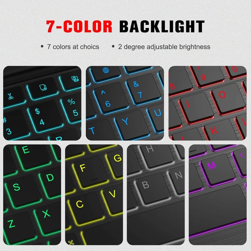 Funda Con 7 Colors Teclado Retroiluminado Para Xiaomi Pad 5/Pad 5 Pro 11 Pulgadas Openbox