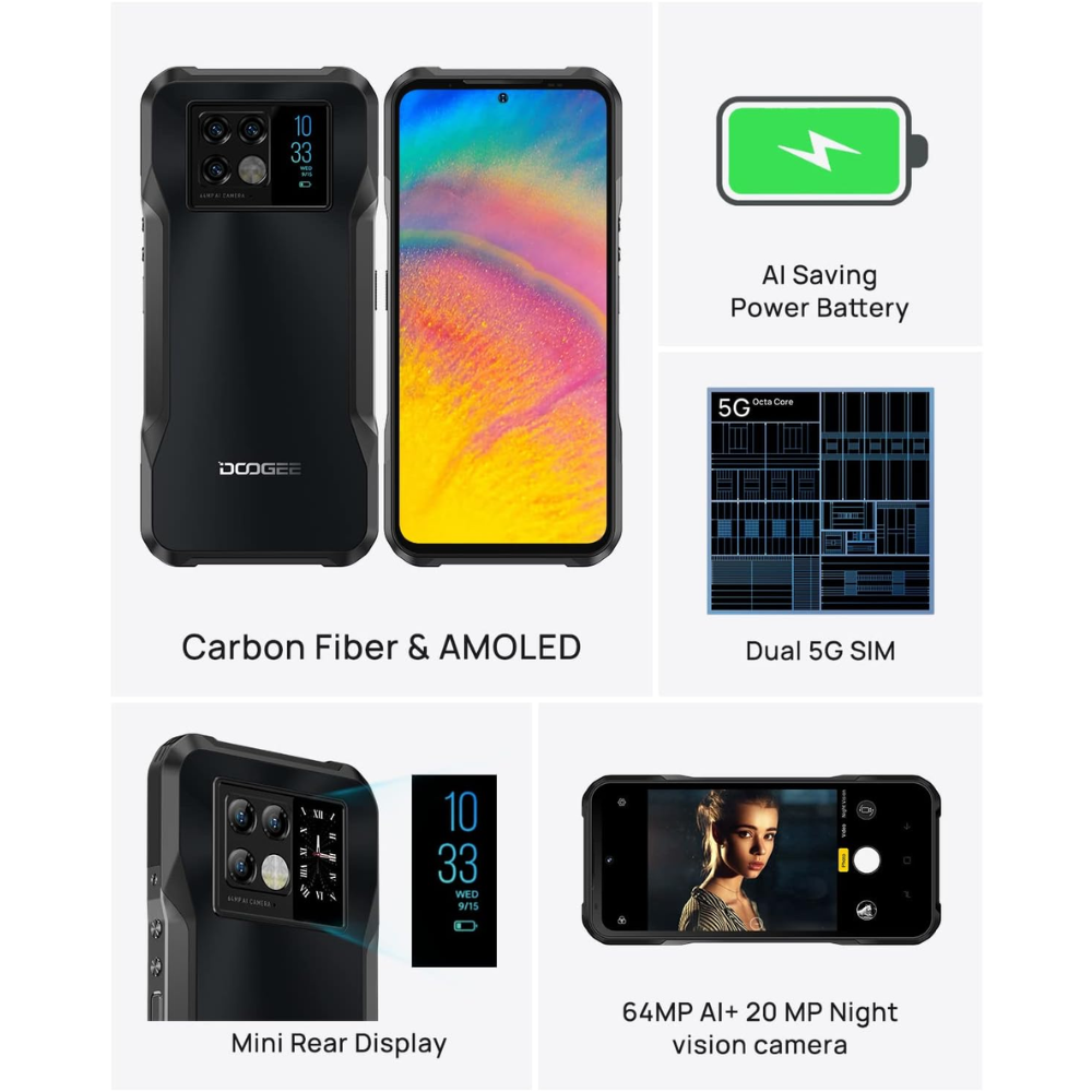 Doogee V20 5G 8GB + 256GB AMOLED Gris Openbox
