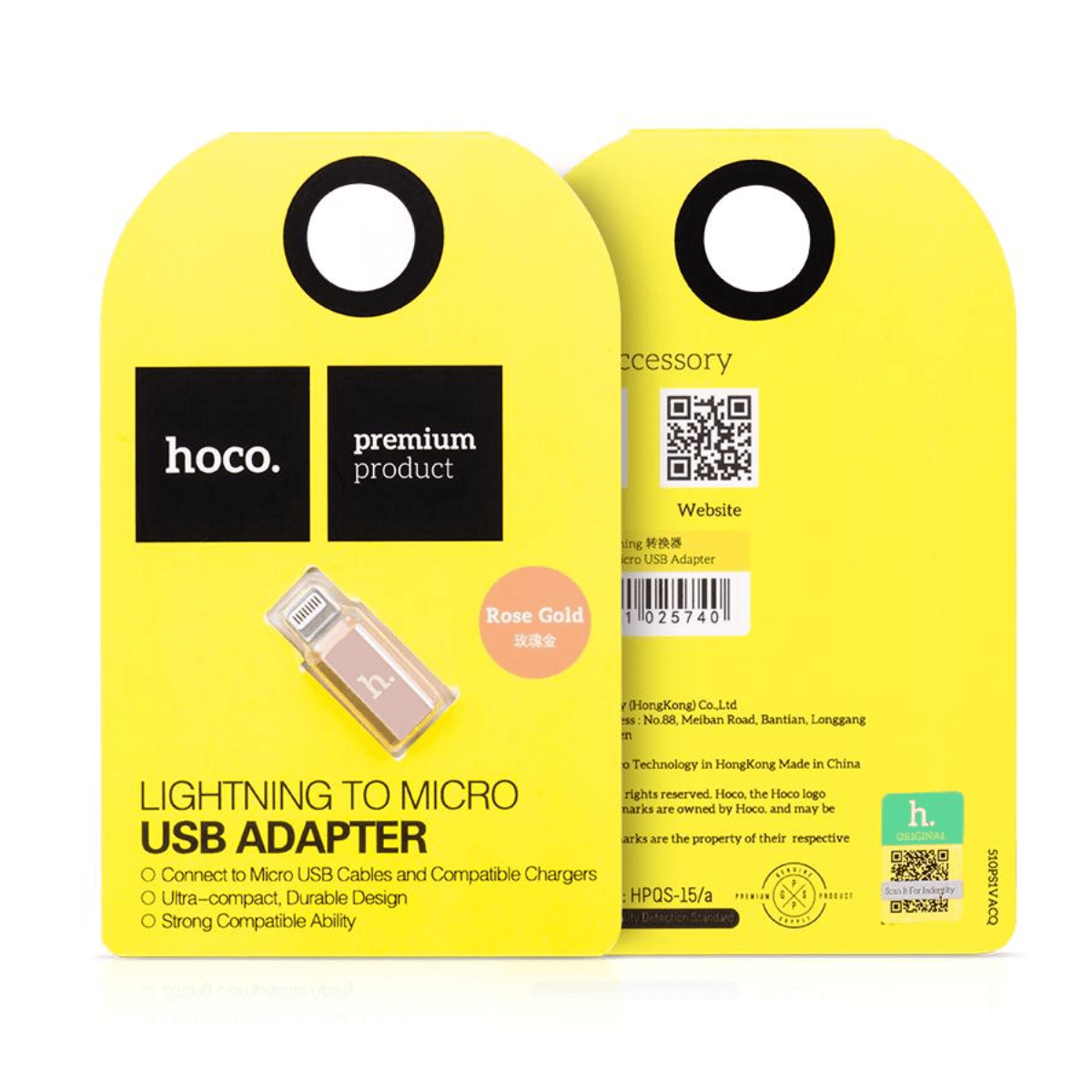 Adaptador Hoco Converter Micro USB to Lightning Rose Gold Openbox - Reuse Chile