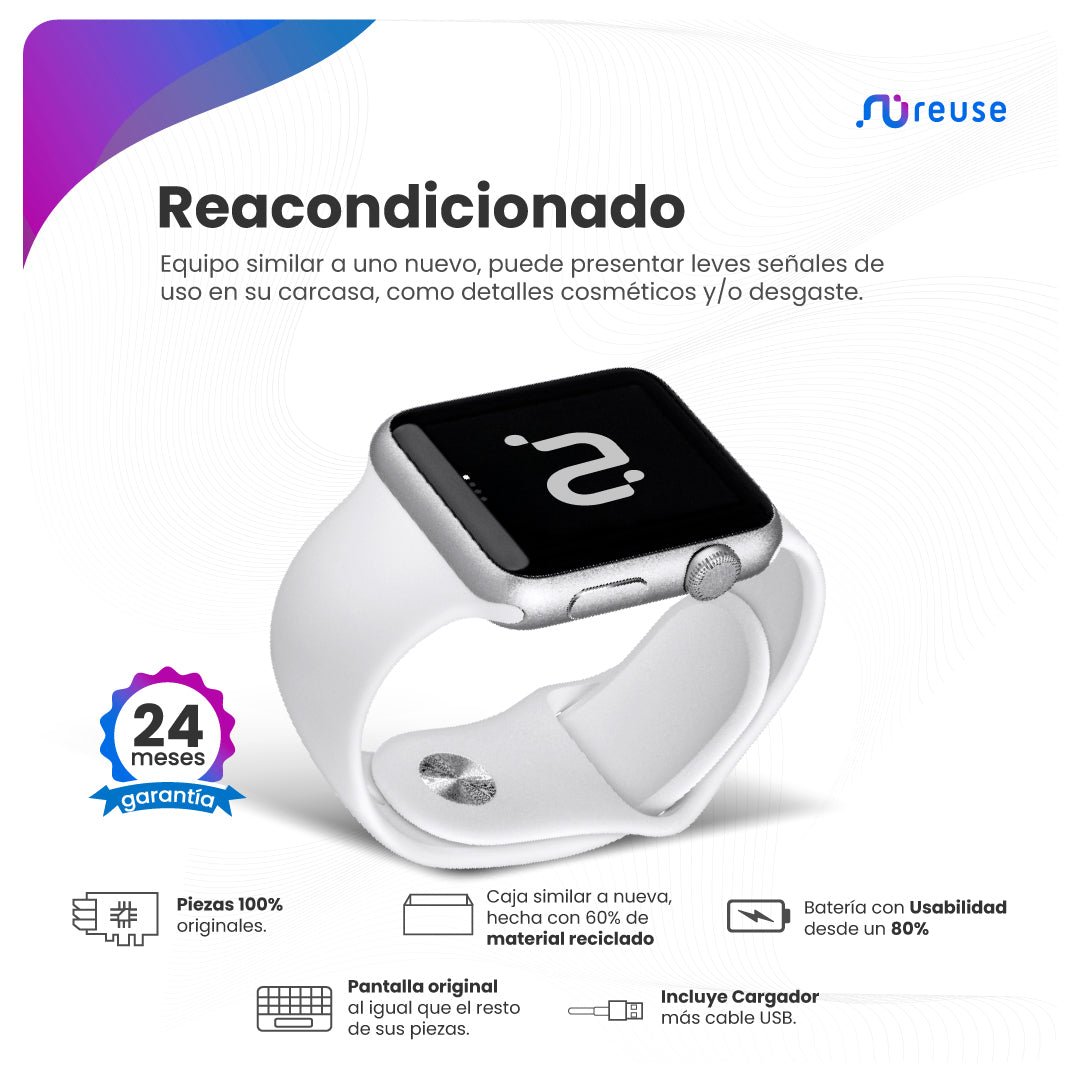 Apple Watch Series 8 (41mm, GPS+Cellular) - Caja de Aluminio Negro Reacondicionado - Reuse Chile