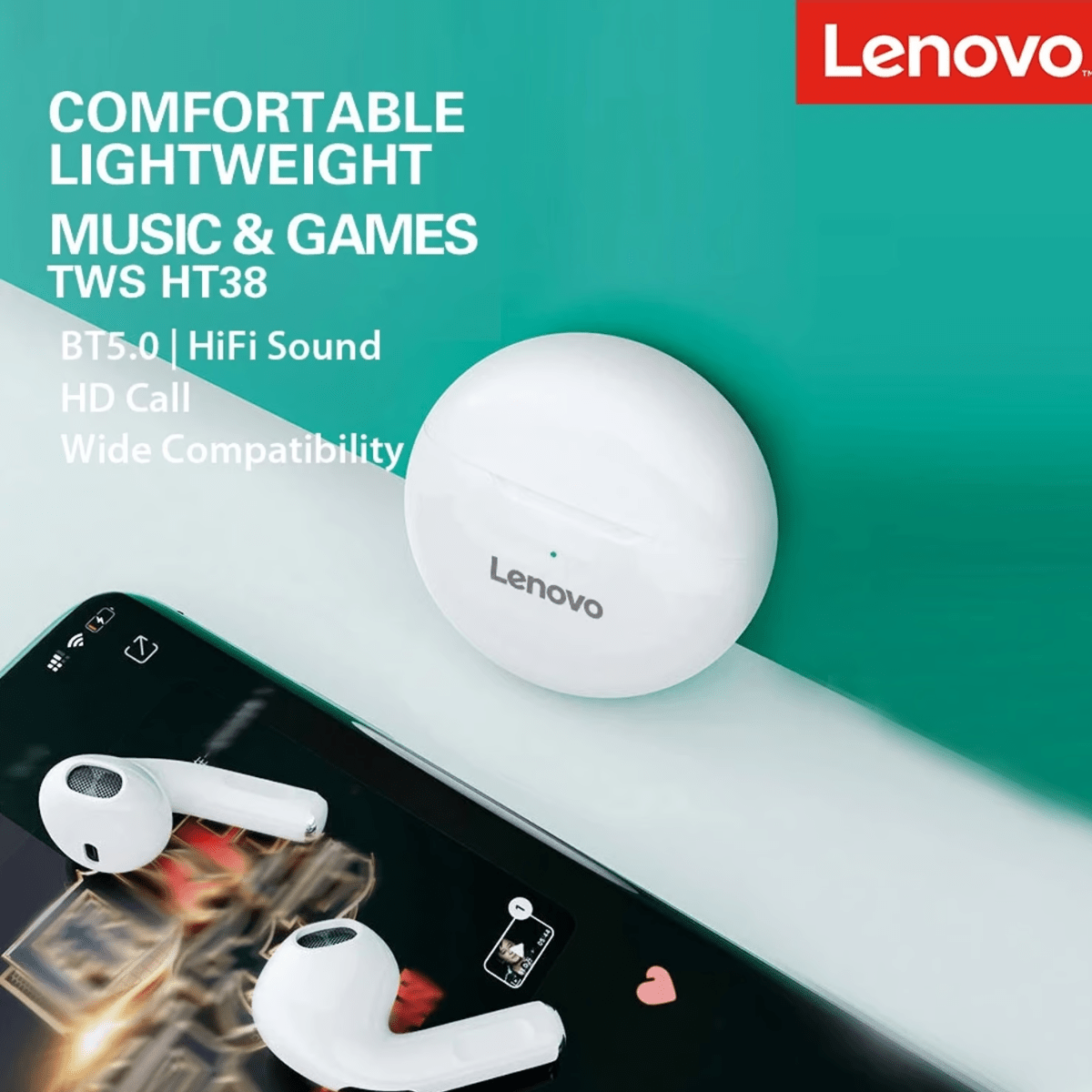 Audífonos Lenovo HT38 TWS Bluetooth Openbox - Reuse Chile