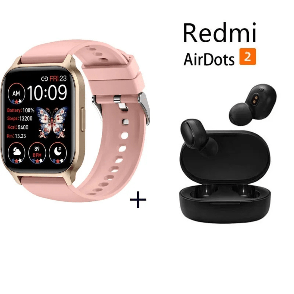 Audífonos Redmi AirDots 2 + Reloj Inteligente Deportivo Rosado Openbox - Reuse Chile