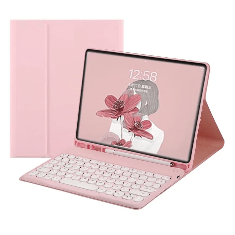 Funda con teclado y mouse para Galaxy Tab S7 o S8 Plus Rosada Openbox - Reuse Chile