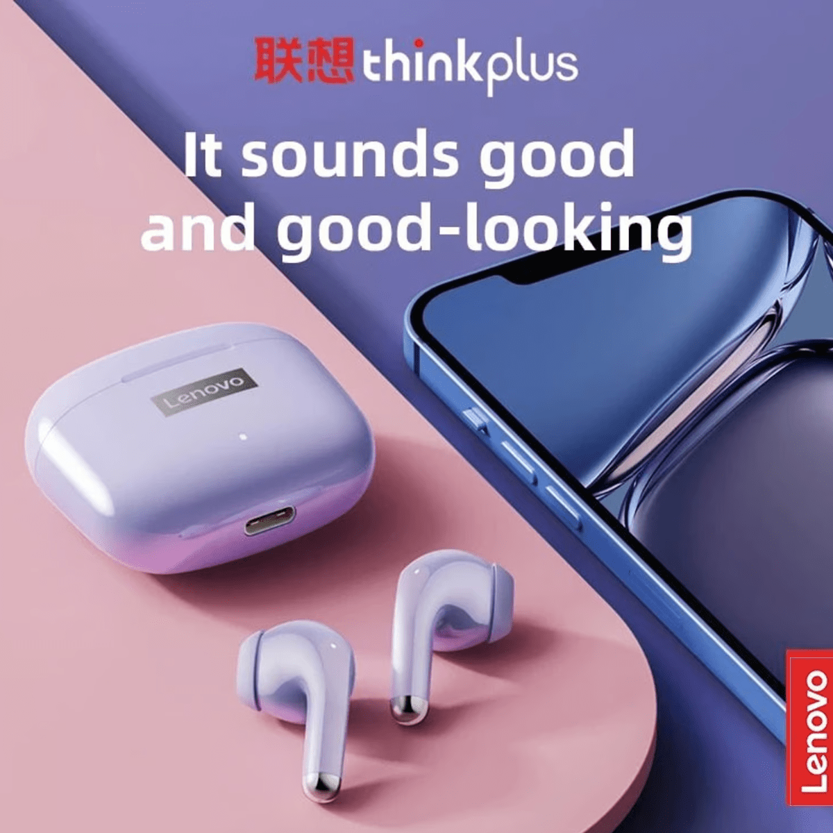 Kit Audífonos Lenovo LP40 Pro Morado + Smartwatch Toumi Watch 2 Rosado Openbox - Reuse Chile