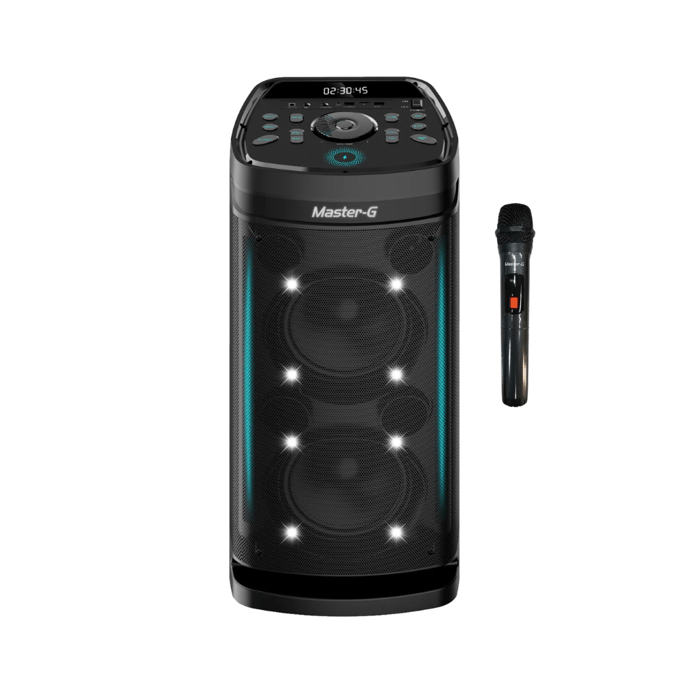 label - 2 label - 5 label - 7 30 % Parlante Bluetooth 8" x2 Karaoke Carga Inalámbrica Reacondicionado - Reuse Chile