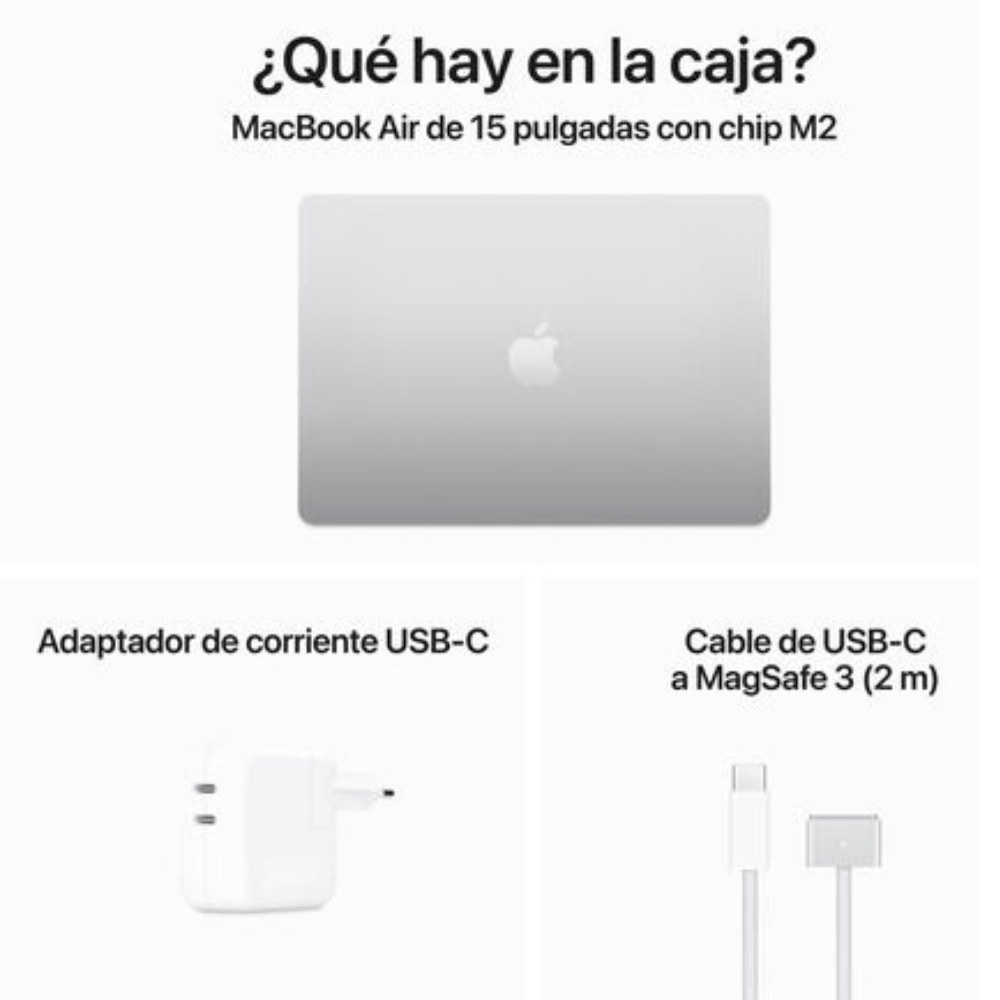 MacBook Air 15" Chip M2 8GB RAM 256GB SSD 2023 Plata Reacondicionado - Reuse Chile