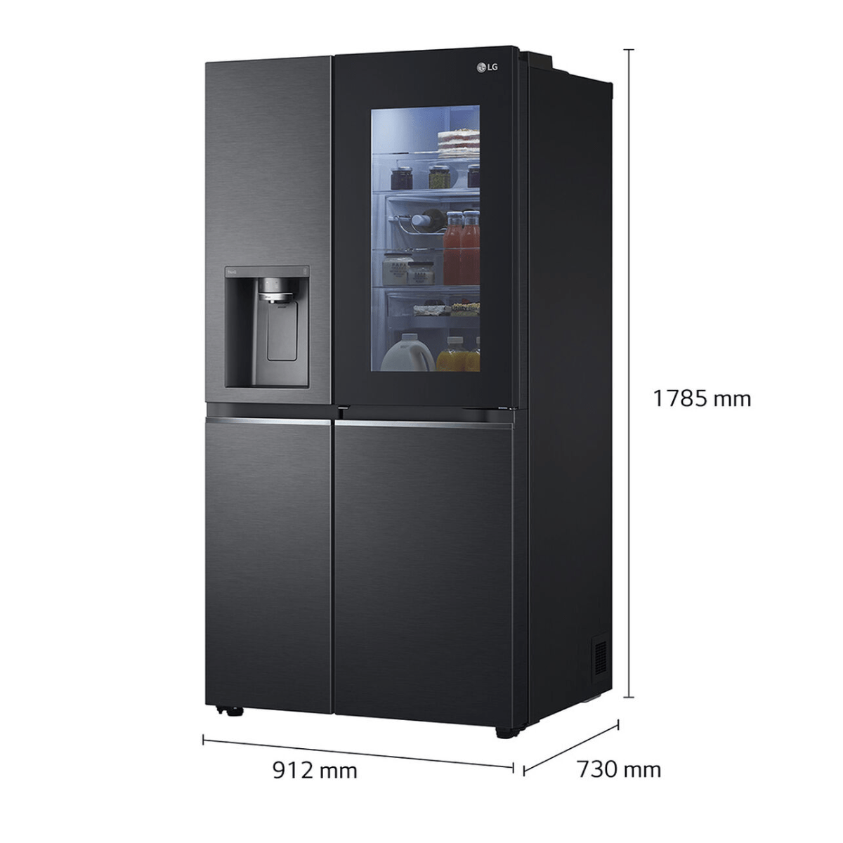 Refrigerador LG Side by Side de 598 L con InstaView Craft Ice Negro Openbox - Reuse Chile
