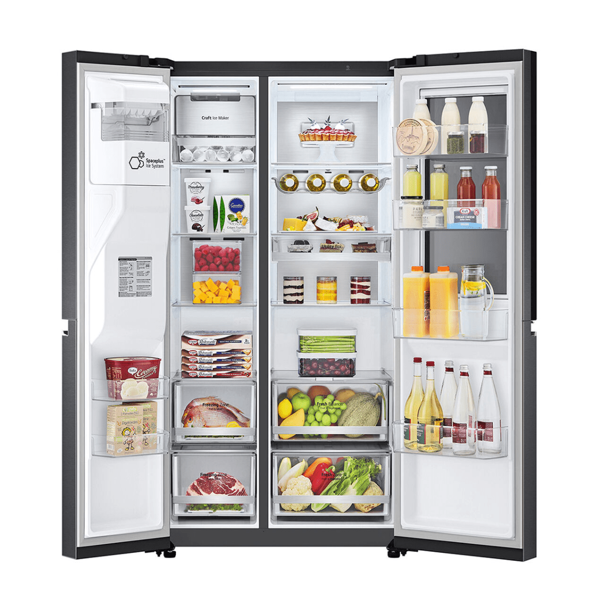 Refrigerador LG Side by Side de 598 L con InstaView Craft Ice Negro Openbox - Reuse Chile