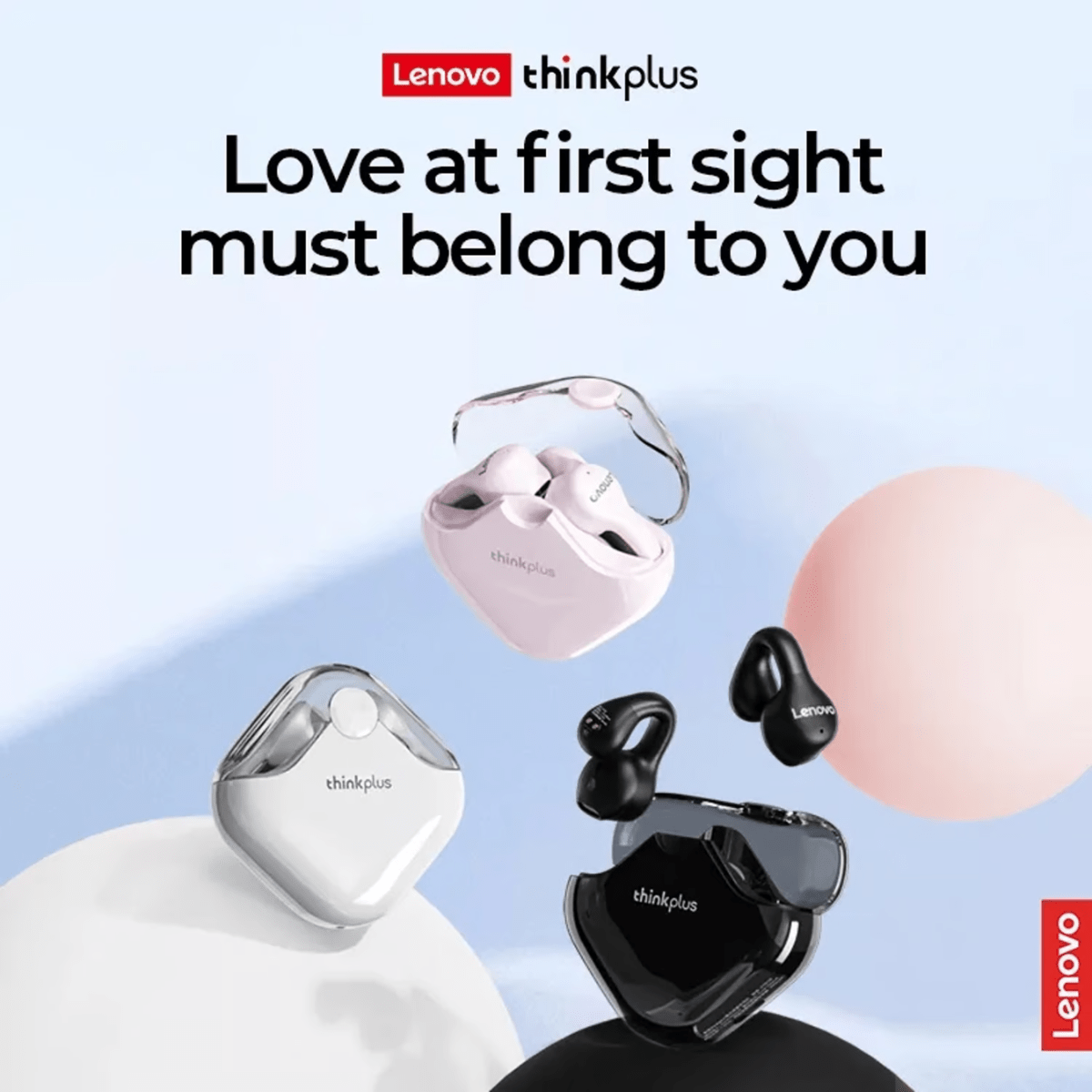 Set 2 Audífonos Lenovo XT61 Rosado + Negro Openbox - Reuse Chile