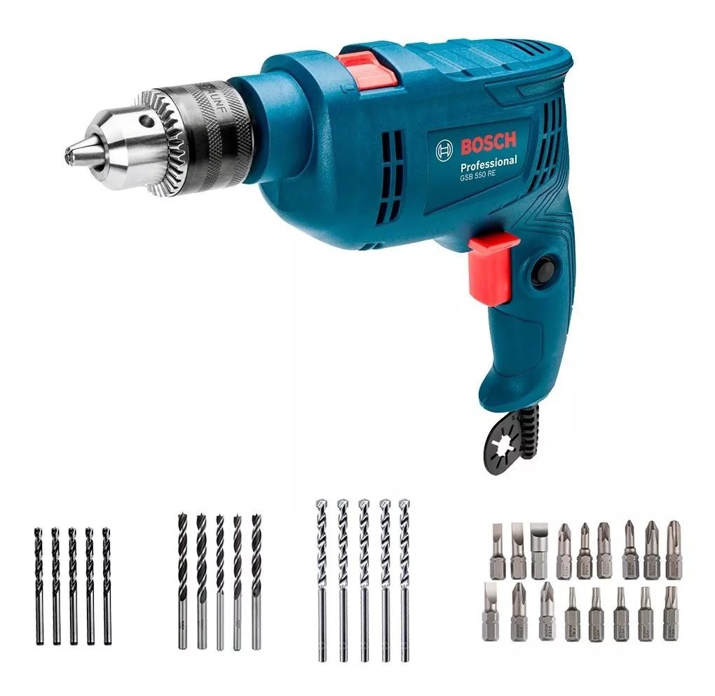 Taladro Percutor Bosch Gsb 550 Re + 34 Accesorios Openbox - Reuse Chile