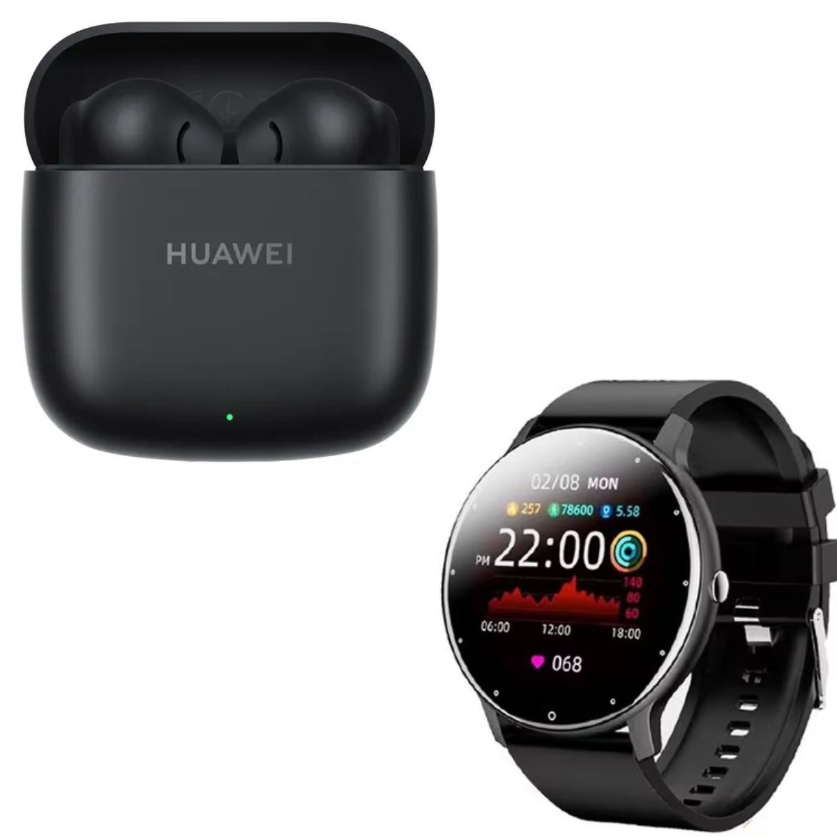 Huawei FreeBuds SE 2 Audífonos Negro y Toumi Fit 2 Reloj Inteligente Reacondicionado