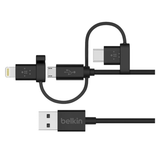Cable universal con conectores micro-USB, USB-C y Lightning Belkin Openbox