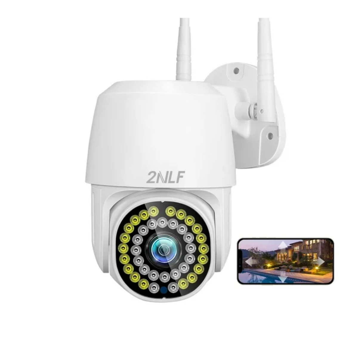 Cámara de Seguridad IP WiFi Externa 2NLF 1080P CCTV Inalámbrica 39 LED OpenBox