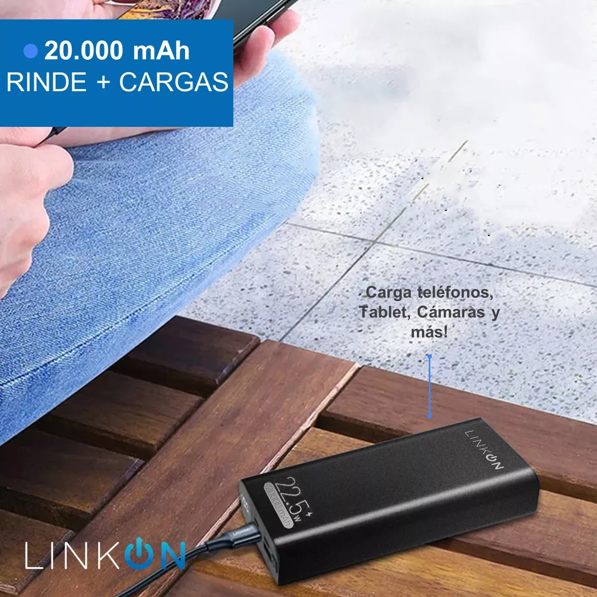 Batería Externa Power Bank Linkon 20.000 Mah Openbox