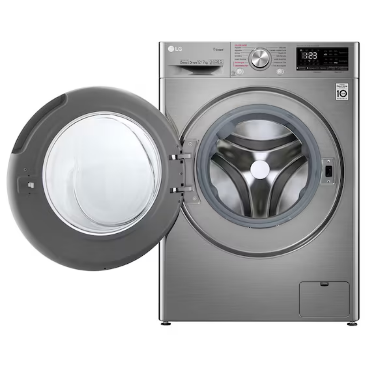 LG Lavadora Secadora Carga Frontal 12 kg/7 kg AI DD ThinQ WD12VVC4S6C.APTPECL Plata Reacondicionado