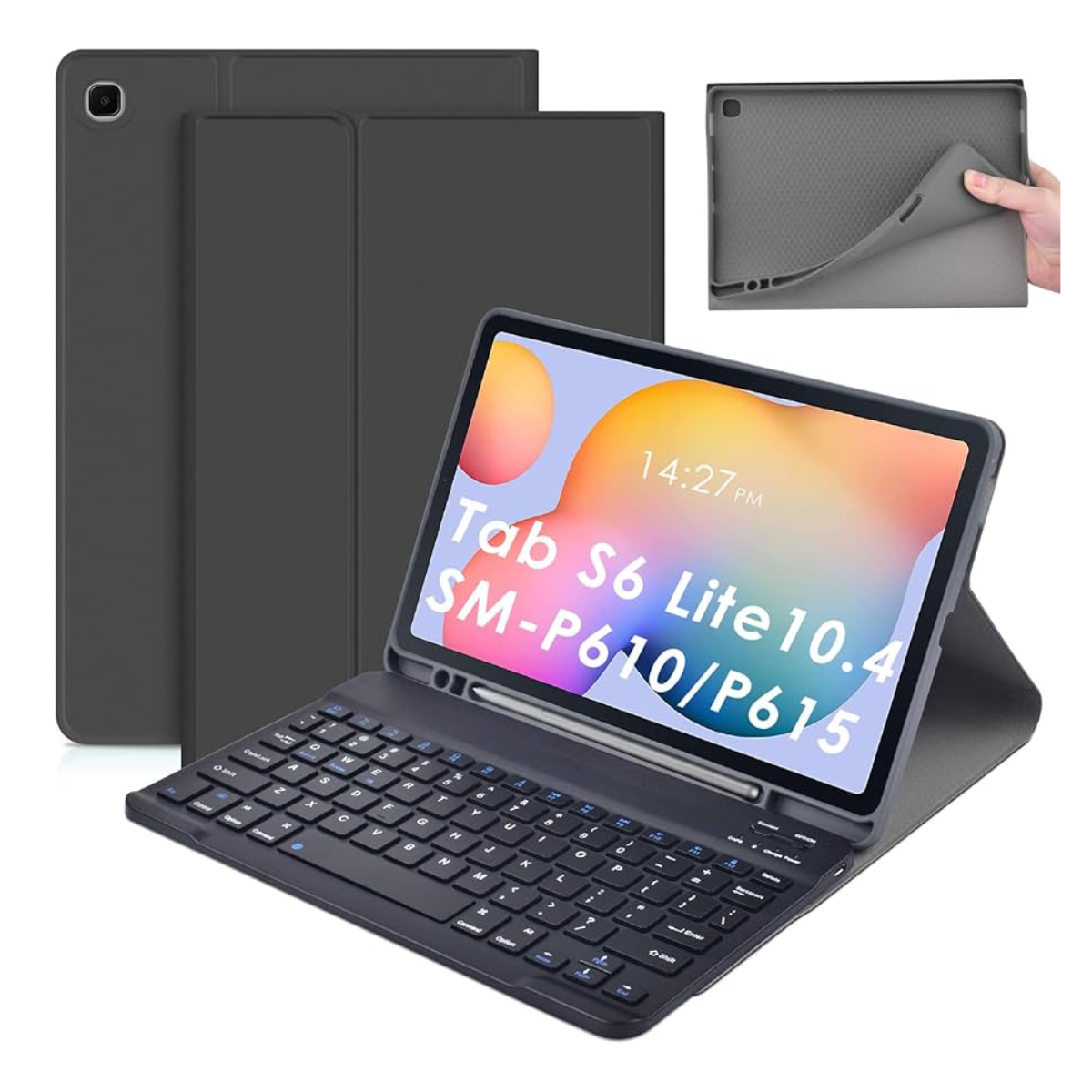 Funda con Teclado Español Ñ para Galaxy Tab S6 Lite 10.4" P610 / P615