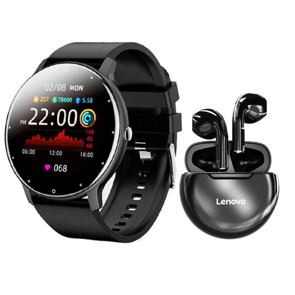 Audífonos Bluetooth Lenovo Ht38 Y Reloj Inteligente Smart Watch Wh8 Openbox