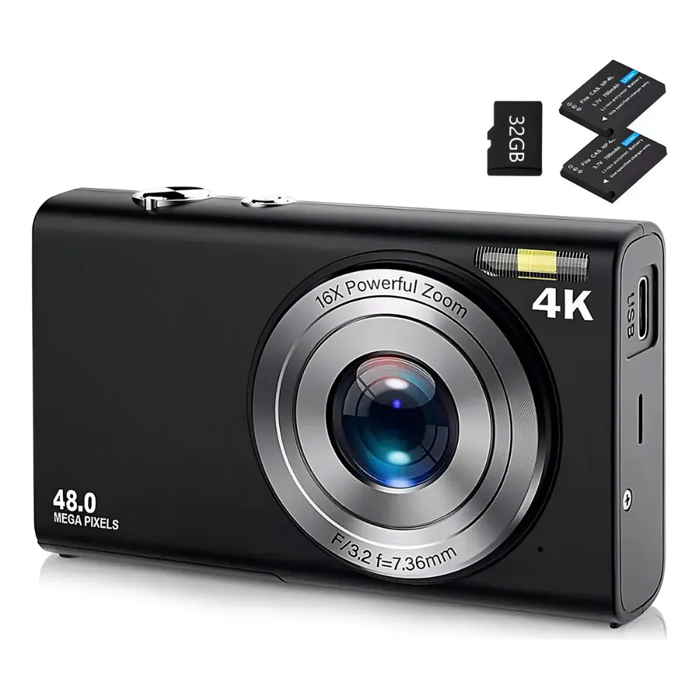 Cámaras Digitales Doble 48mp Renvmexy Dc306l 64gb Negro Openbox