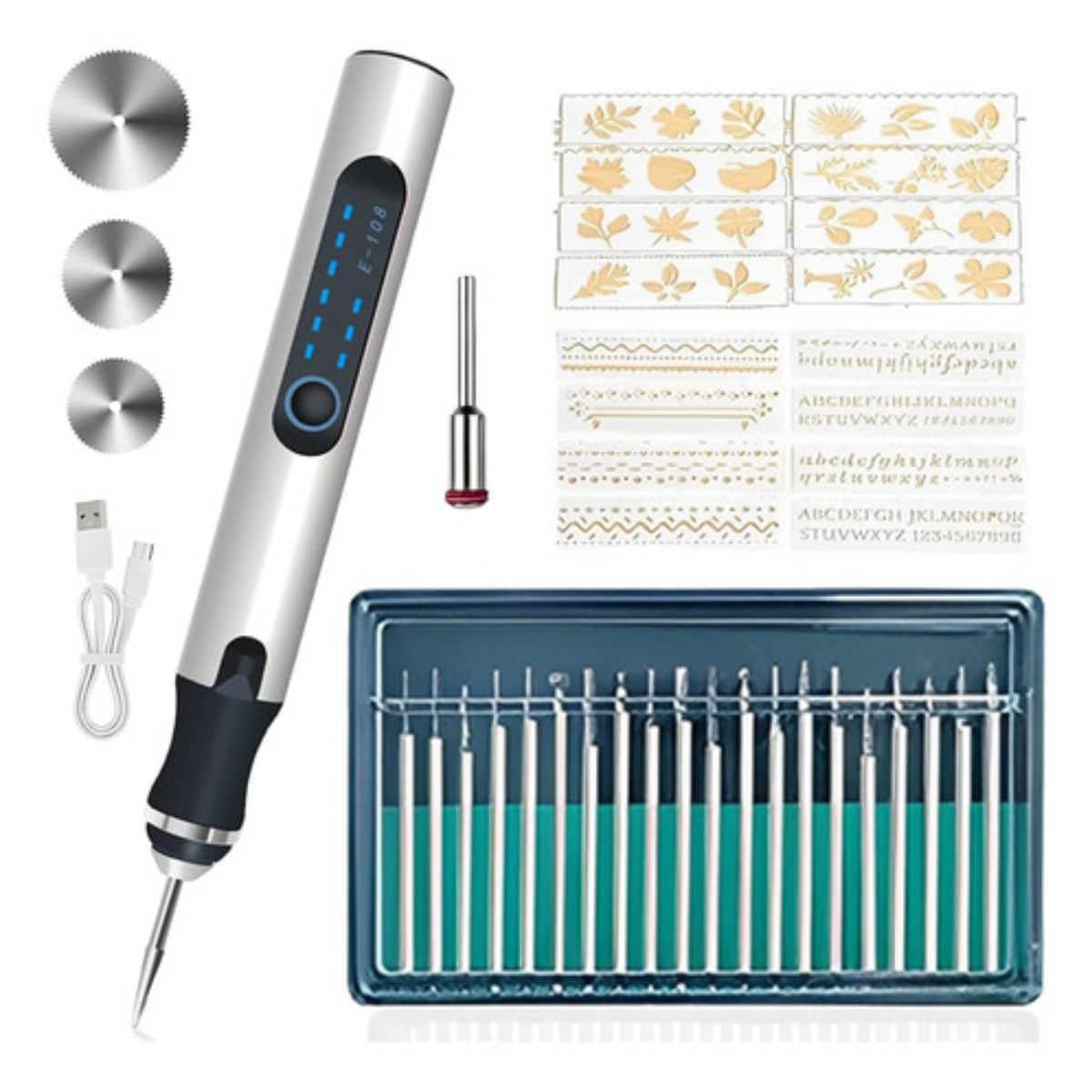 Kit de Herramientas de Grabado de Clavo 40 Pcs Eléctrico
