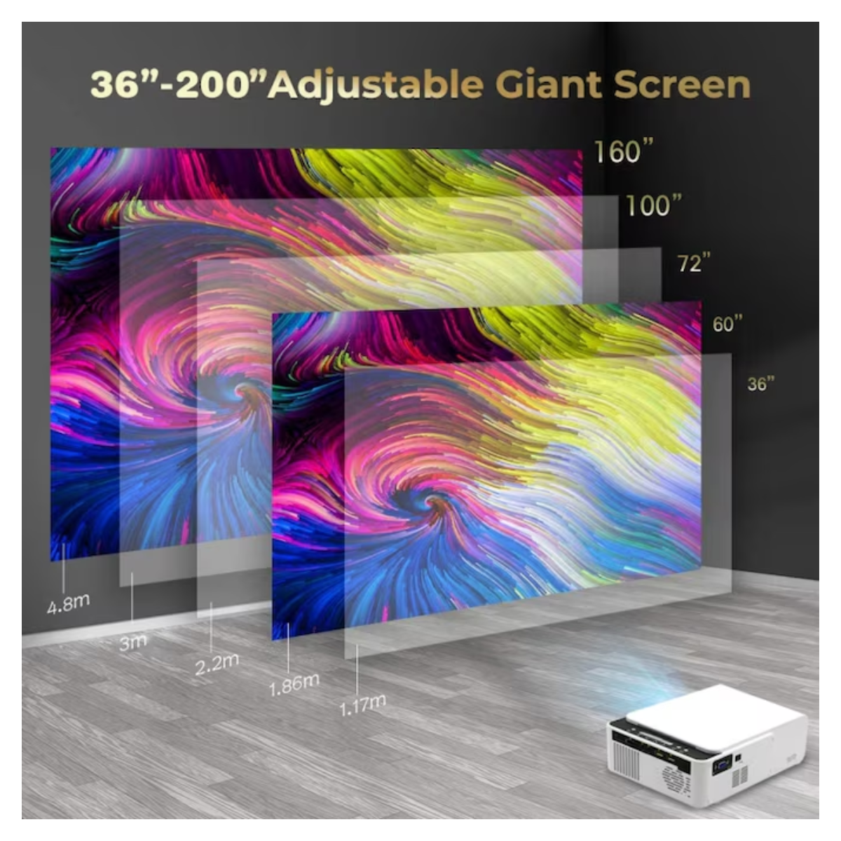 Proyector Ultra Portátil LED HD 1080p Video Wi-Fi Openbox