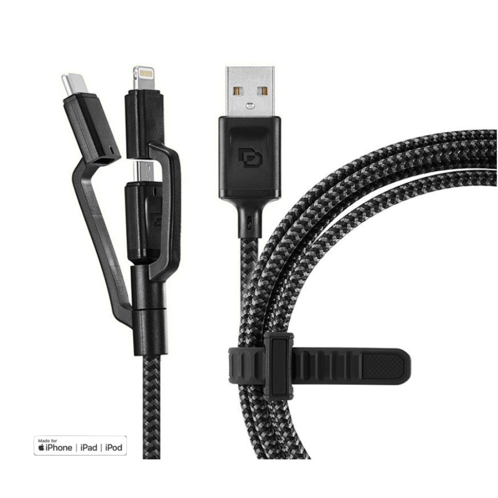 Cable USB-A a Micro-USB / USB-C / Lightning Dusted Rugged de 1,2 m Openbox