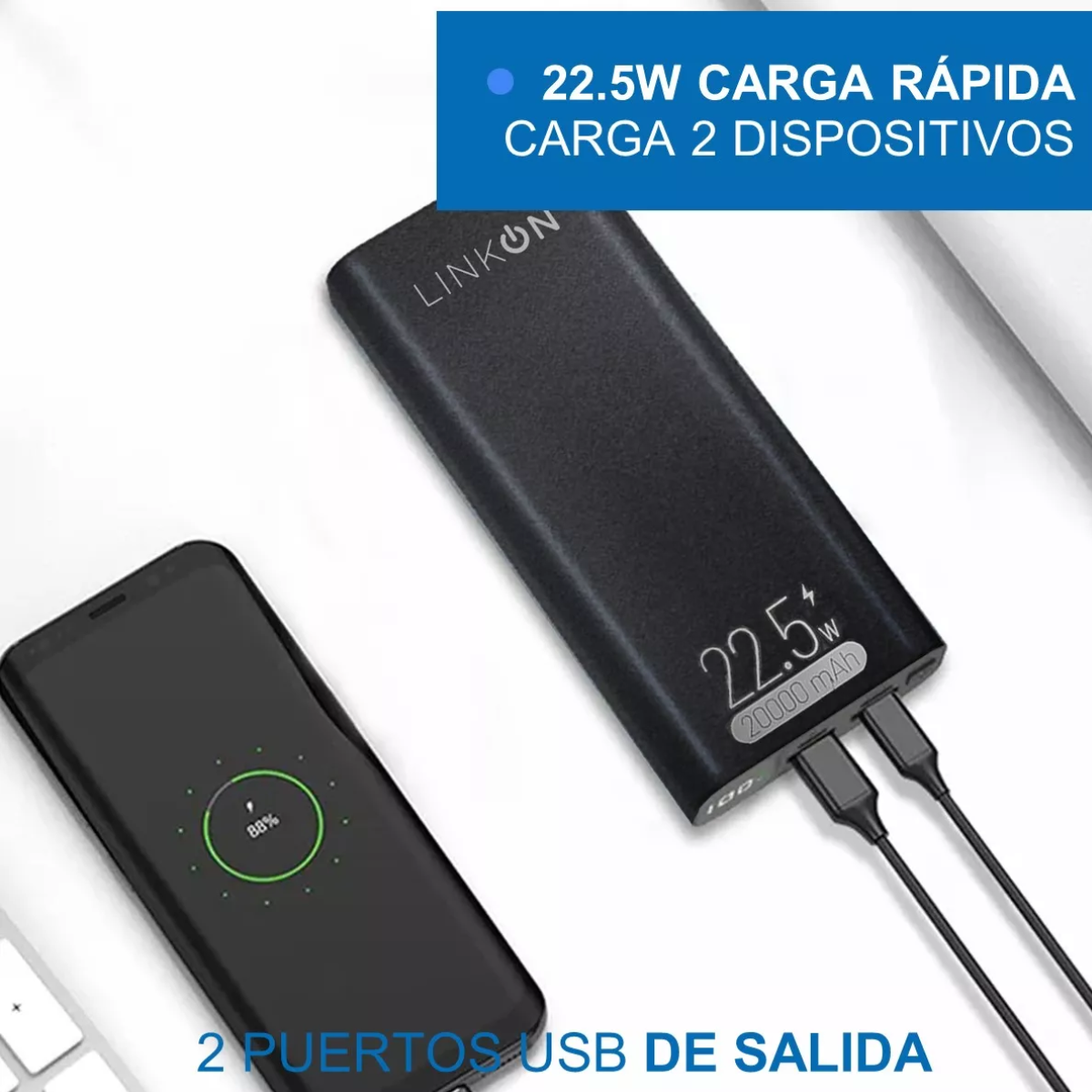 Batería Externa Power Bank Linkon 20.000 Mah Openbox