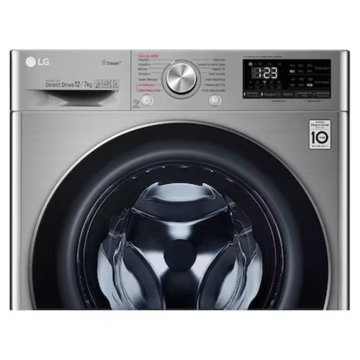 LG Lavadora Secadora Carga Frontal 12 kg/7 kg AI DD ThinQ WD12VVC4S6C.APTPECL Plata Reacondicionado