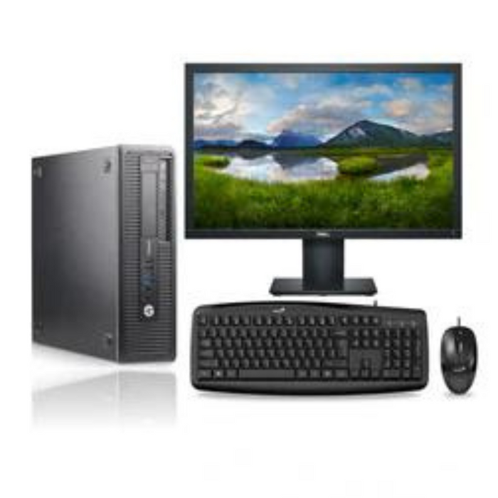 Reuse Chile KIT Monitor + PC HP Elitedesk 800 G2 SFF i7 8GB 256GB SSD + Teclado & Mouse Reacondicionado