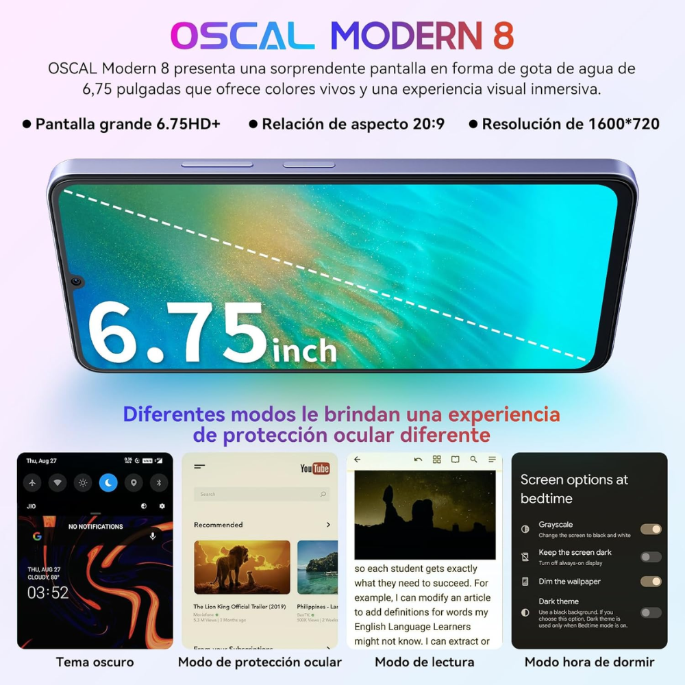 Oscal Modern 8 16GB + 256GB Púrpura Reacondicionado