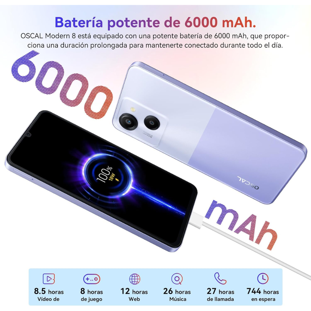 Oscal Modern 8 16GB + 256GB Púrpura Reacondicionado