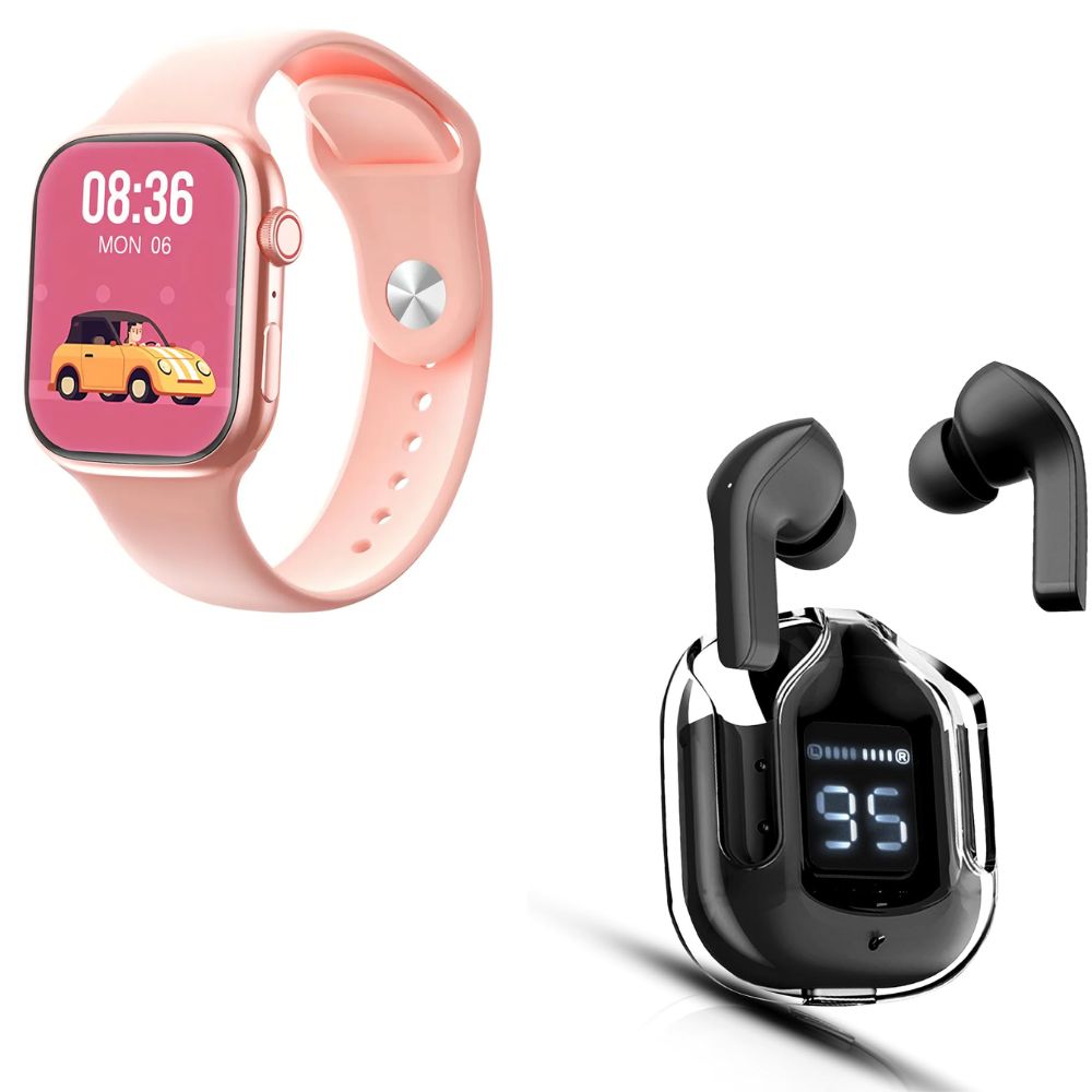 Smartwatch i19 Pro Max 45mm Rosado + Audífonos XT65