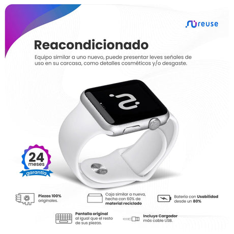 Apple Watch Series 9 (41mm, GPS) - Caja de Aluminio Plata Reacondicionado - Reuse Chile