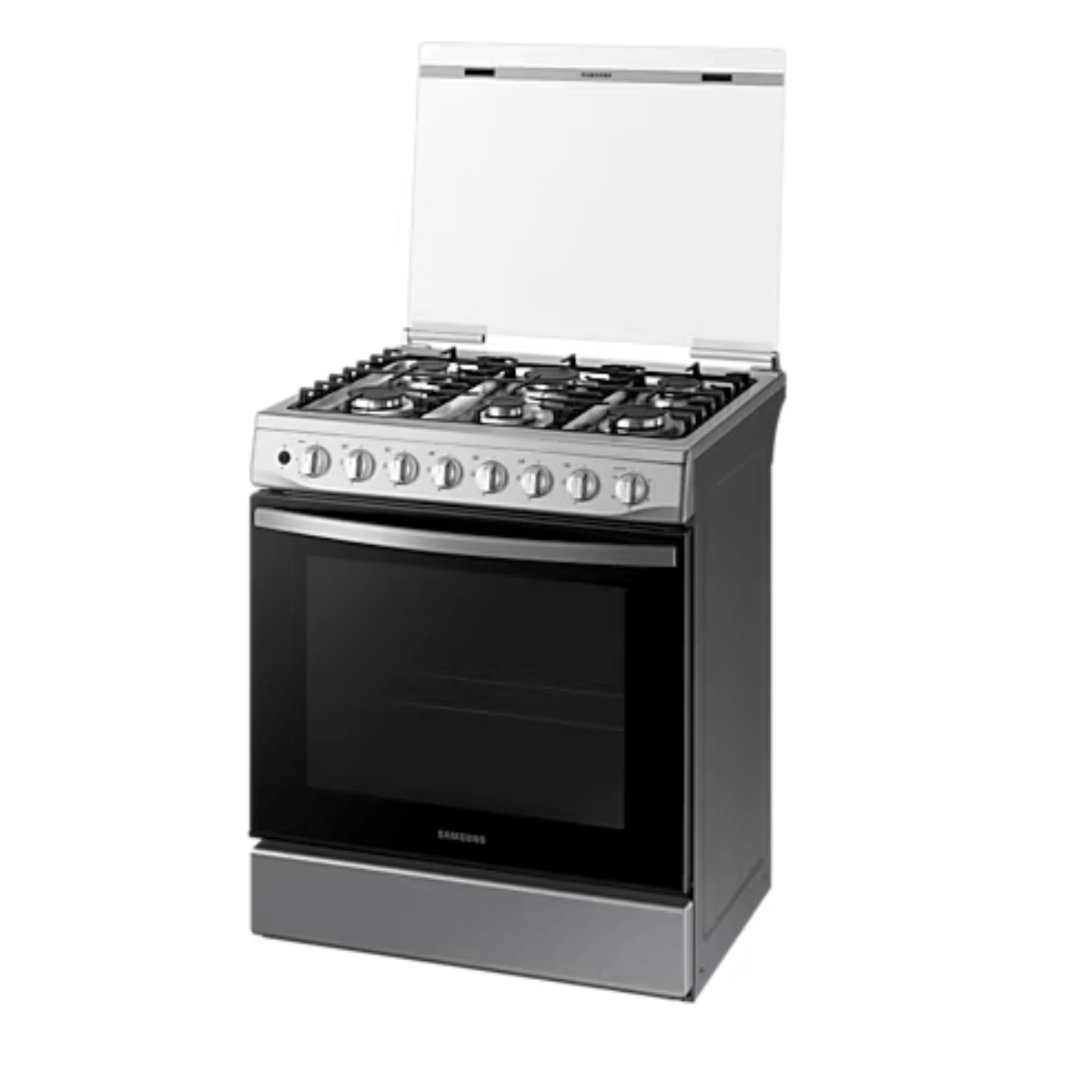 Samsung Cocina a Gas con 6 quemadores rápidos y semi rápidos Espejado Negro Openbox - Reuse Chile
