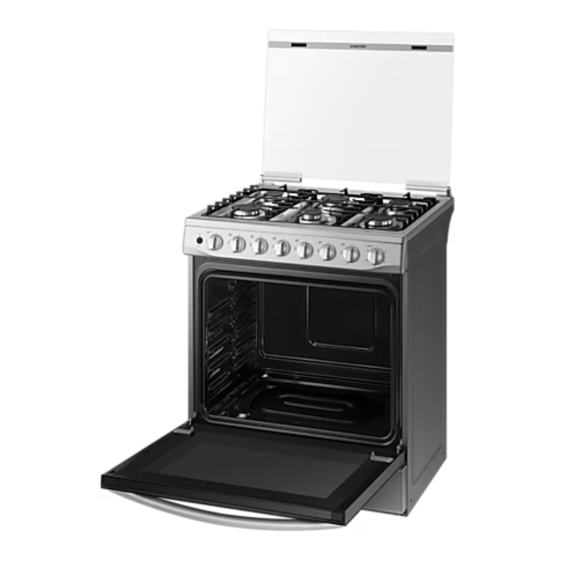 Samsung Cocina a Gas con 6 quemadores rápidos y semi rápidos Espejado Negro Openbox - Reuse Chile