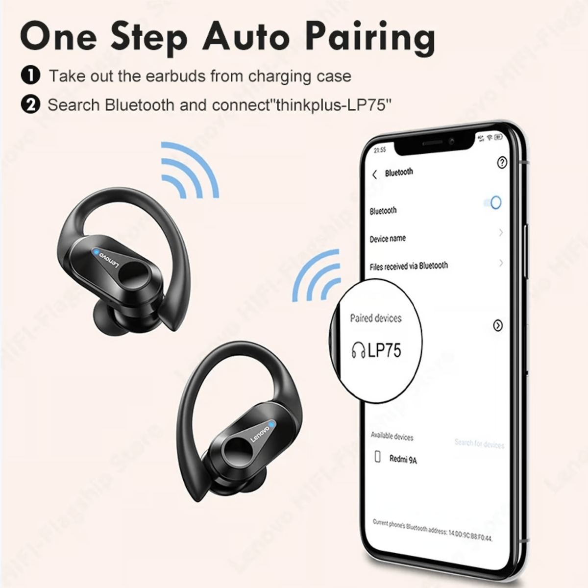 Set x2 Audífonos Lenovo LP75 Negro y Blanco Openbox - Reuse Chile