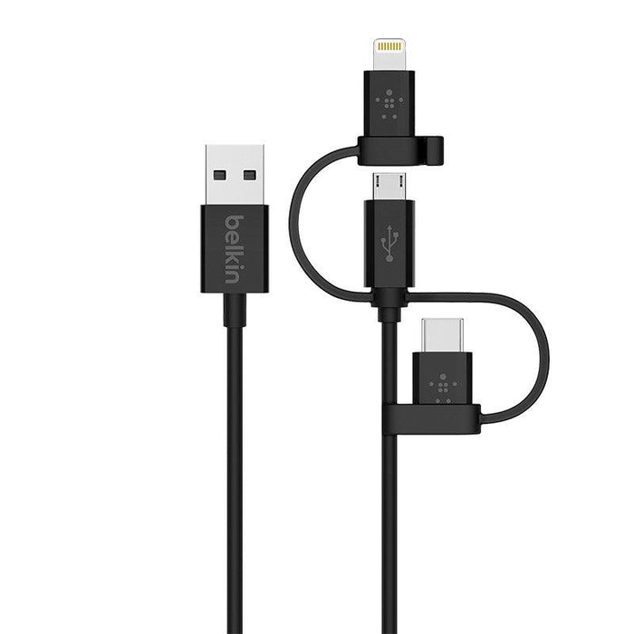 Reuse Chile Cable universal con conectores micro-USB, USB-C y Lightning Belkin - Reuse Chile
