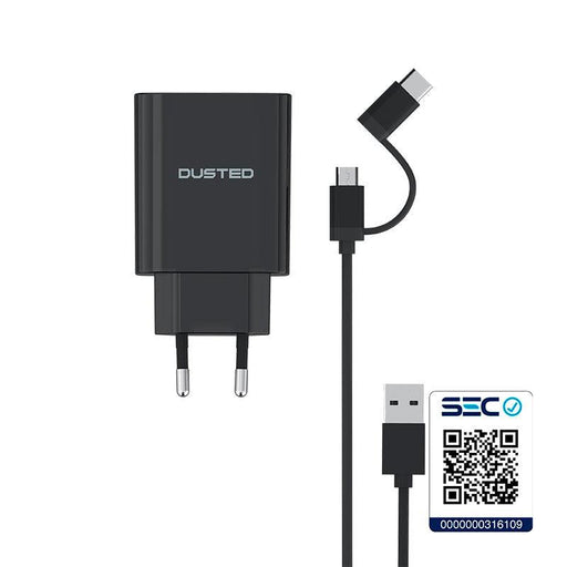 Reuse Chile Cargador USB Quick Charge 30 de 18 W Dual con cable Micro-USB / USB-C Dusted - Reuse Chile