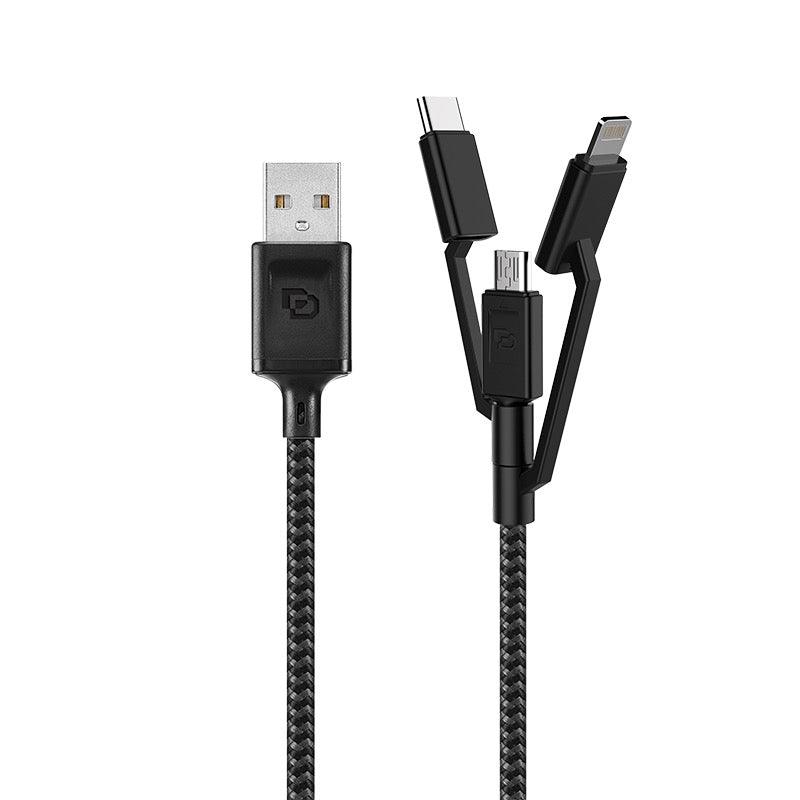 Cable USB - A a Micro - USB / USB - C / Lightning Dusted Rugged de 1,2 m Openbox - Reuse Chile
